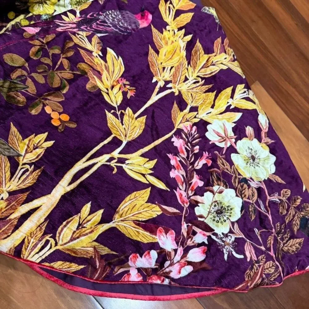 Anthropologie Mika Tree Skirt Floral Velvet NEW